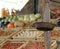 rusty scales of a fruit and vegetable stall in the local market