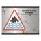 Rusty severe flood warning sign