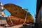 Rusty ship in dock