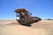 Rusty steam locomotives, train cemetery in Bolivia