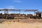 Rusty steam locomotives, train cemetery in Bolivia