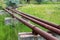 Rusty steel pipelines