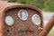 Rusty Tractor Oxidizing on the Roadside