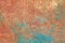 Rusty turquoise iron surface texture