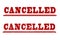 Rusty Vector Red Rubber Stamp, Cancelled