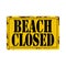 Rusty WARNING SIGN, Beach Closed, vector illustration
