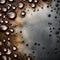 Rusty weather metal sheet with water droplets - ai generated image