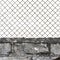 Rusty wire mesh fence, dark white grey fine brick wall texture background, vertical isolated old aged weathered rusted iron,
