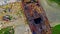 Rusty wooden boat shipwreck on a beach