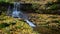 Rusyliv Falls, waterfalls cascade on a small stream tributary of Stripa natural monument of local importance.Southeast