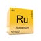 Ruthenium chemical element symbol from periodic table