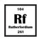 Rutherfordium chemical element icon vector