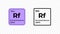 Rutherfordium, chemical element of the periodic table vector