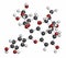 Rutin (rutoside, sophorin) molecule. Herbal glycoside composed of quercetin and rutinose. Atoms are represented as spheres with