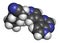 Ruxolitinib myelofibrosis cancer drug molecule (janus kinase inhibitor). Atoms are represented as spheres with conventional color