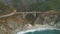 RV on Bixby Creek Bridge. Pacific Ocean. Big Sur, California, USA. Aerial View