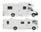 RV camper vans side view realistic vector illustration