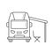 RV camping motorhome line icon.