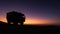 RV camping truck in front of sunset, Sahara Desert, Morocco