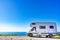 Rv caravan camping on sea shore