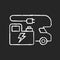 RV power generators chalk white icon on black background
