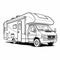 Rv Trailer Coloring Pages: Realistic Portrayal With Fluid And Dynamic Lines