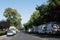 RV vehicles parked on a side street in Mountain View, California