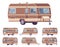 RV vintage style brown camper set, travel trailer