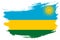 Rwanda brush stroke flag vector background. Hand drawn grunge style Rwandan isolated banner
