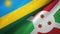 Rwanda and Burundi two flags textile cloth, fabric texture