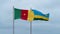 Rwanda and Cameroon flag