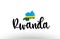 Rwanda country big text with flag inside map concept logo