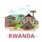 Rwanda country design template Flat cartoon style