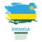 Rwanda Flag with Brush Strokes. Independence Day