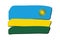 Rwanda Flag with colored hand drawn lines in Vector Format