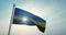 Rwanda flag flying backlit in the sky - Video 3d animation