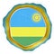 Rwanda flag in frame.