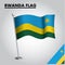 RWANDA flag National flag of RWANDA on a pole