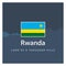 Rwanda flag postcard design with hills in the background. Land of a thousand hills greeting card illustration - national day