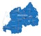 Rwanda highly detailed political map