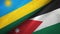 Rwanda and Jordan two flags textile cloth, fabric texture
