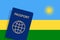 Rwanda Passport. Rwandan Flag Background. Vector illustration