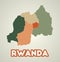 Rwanda poster in retro style.