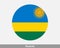 Rwanda Round Circle Flag. Rwandan Circular Button Banner Icon. Rwandese Flag EPS Vector