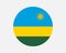 Rwanda Round Country Flag. Rwandan Circle National Flag