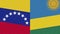 Rwanda and Venezuela Two Half Flags Together