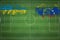 Rwanda vs Venezuela Soccer Match, national colors, national flags, soccer field, football game, Copy space