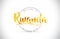 Rwanda Welcome To Word Text with Handwritten Font and Golden Tex