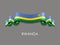 Rwandan flag wavy ribbon background. Vector illustration.