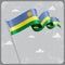 Rwandan wavy flag. Vector illustration.